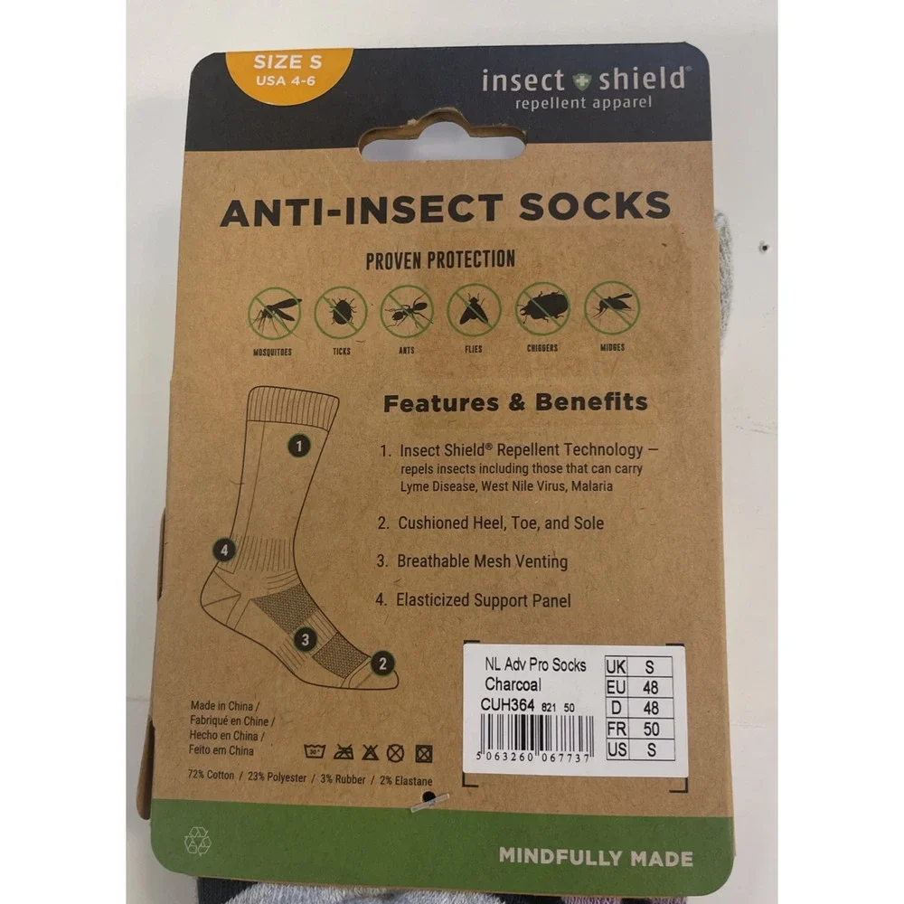 Craghoppers Anti-insect Shield Socks Pro Adventure Size Small 4-6 NEW Purple